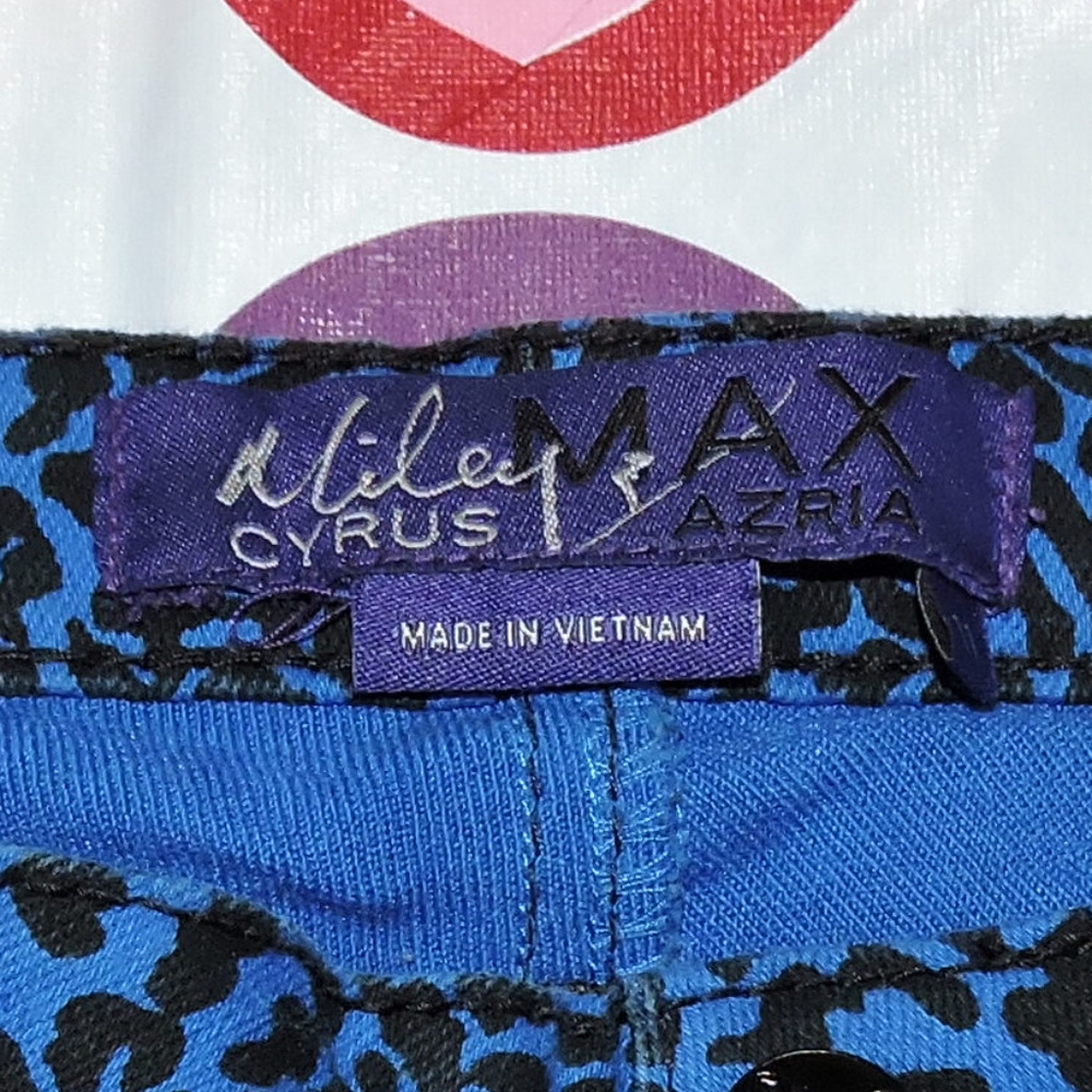 NWOT BLUE LEOPARD PRINT SKINNY LEG PANTS SZ 11 - Picture 7 of 7